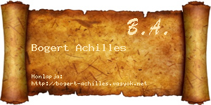 Bogert Achilles névjegykártya